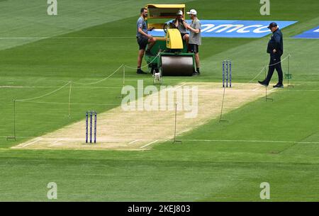 General view of the wicket ahead of the T20 World Cup Final match at the Melbourne Cricket Ground, Melbourne. Picture date: Sunday November 13, 2022. Stock Photo