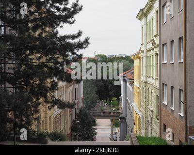 Steps of Schodova street in Brno, Czech Republic Stock Photo