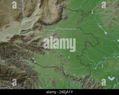 Henan, province of China. Elevation map colored in wiki style with lakes and rivers Stock Photo