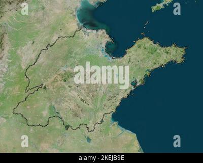 Shandong, province of China. High resolution satellite map Stock Photo