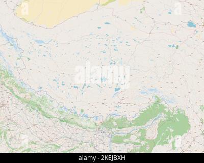 Xizang, autonomous region of China. Open Street Map Stock Photo