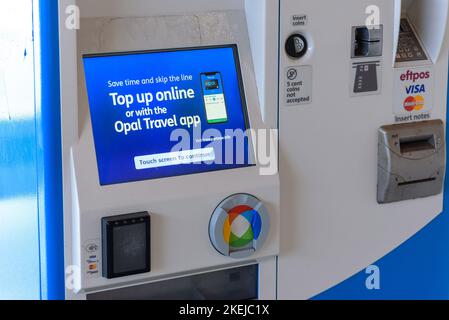 A Transport for NSW Opal ticket and top-up machine Stock Photo - Alamy