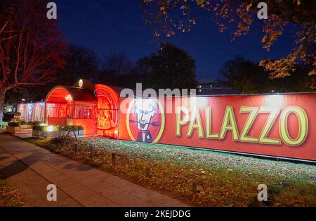 Hamburg, Germany. 12th Nov, 2022. View of the 'Palazzo tent of Cornelia Poletto before the premiere of her new show program 'Unikate'. Credit: Georg Wendt/dpa/Alamy Live News Stock Photo
