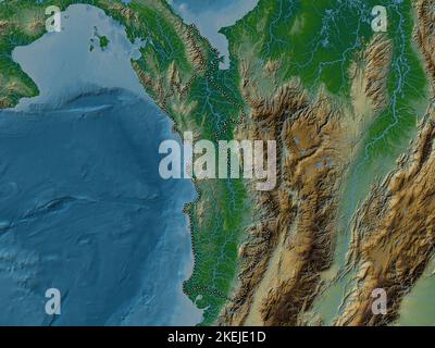 Choco, department of Colombia. Elevation map colored in wiki style with ...