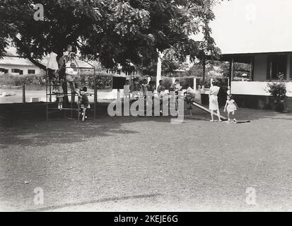 Children in the playground at the RAF Primary School on Burma Camp, Accra, Ghana, c.1959 Stock Photo