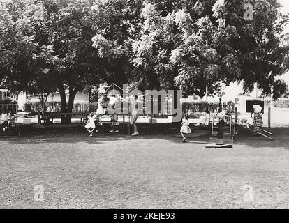 Children in the playground at the RAF Primary School on Burma Camp, Accra, Ghana, c.1959 Stock Photo