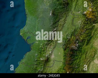 Valle del Cauca, department of Colombia. Low resolution satellite map Stock Photo