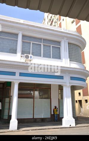 Old colonial style shop, recently renovated, Central Maputo, Mozambique ...