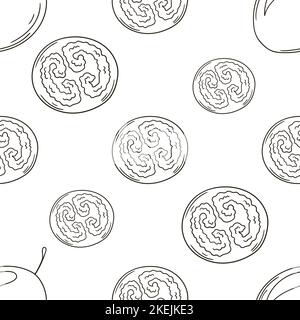 Monochrome pattern with tropical fruits. Tamarillo. Illustration in hand draw style. Can be used for fabric Stock Vector