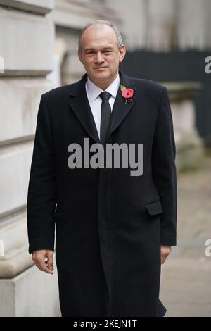 Leader of the Liberal Democrats, Sir Edward Davey, in Downing Street, London, ahead of the Remembrance Sunday service at the Cenotaph, in Whitehall, London. Picture date: Sunday November 13, 2022. Stock Photo