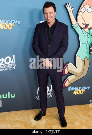 Los Angeles, United States. 12th Nov, 2022. LOS ANGELES, CALIFORNIA, USA - NOVEMBER 12: American actor, screenwriter, producer, director and singer Seth MacFarlane arrives at FOX's 'Family Guy' 400th Episode Celebration held at the Fox Studio Lot on November 12, 2022 in Los Angeles, California, United States. (Photo by Xavier Collin/Image Press Agency) Credit: Image Press Agency/Alamy Live News Stock Photo