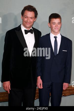 Senan West and Dominic West  attend the world premiere of 'The Crown' Season 5 at Theatre Royal in London, England on November 08, 2022. Stock Photo