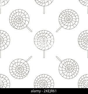 Cute pattern with sweets. Round Coloring lollipops seamless pattern. Candies. Print for cloth design, textile, wallpaper, wrapping Stock Vector