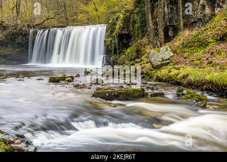 Slightly different photo to the previous one as I took the lens out further to get more of the River Neath flow Stock Photo