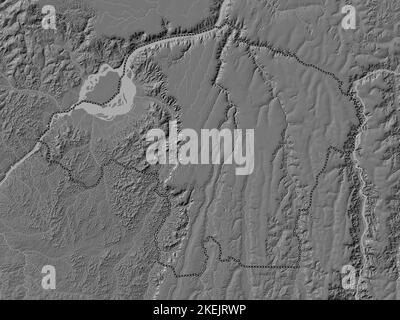 Kinshasa, province of Democratic Republic of the Congo. Bilevel elevation map with lakes and rivers Stock Photo