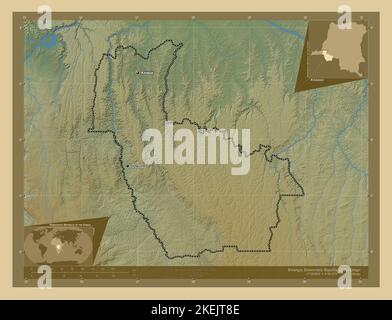Kwango Kwango, province of Democratic Republic of the Congo. Elevation map ...