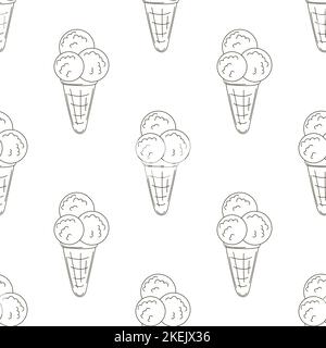 Coloring ice cream balls. Ice cream seamless pattern. Cute pattern. Print for cloth design, textile, fabric, wallpaper.eps Stock Vector