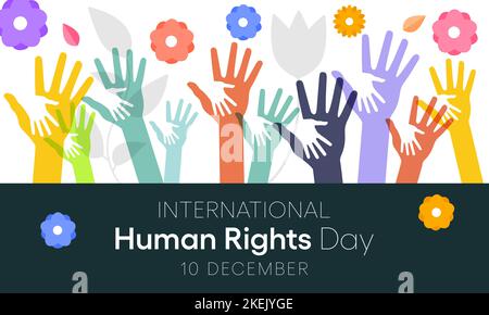 International Human Rights month is observed every year on 10 December Stock Vector