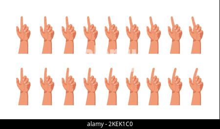 Finger wagging, movement phases set for animation Stock Vector