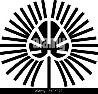 chinese fan palm glyph icon vector illustration Stock Vector