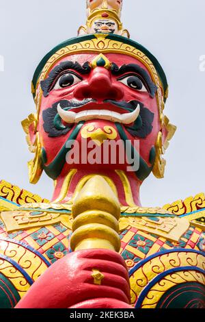 Face of Demon Guardian is at Thai Temple in Malaysia Stock Photo