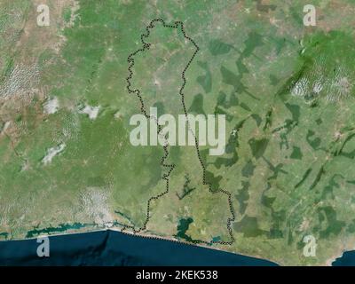 Comoe, district of Cote d'Ivoire. High resolution satellite map ...