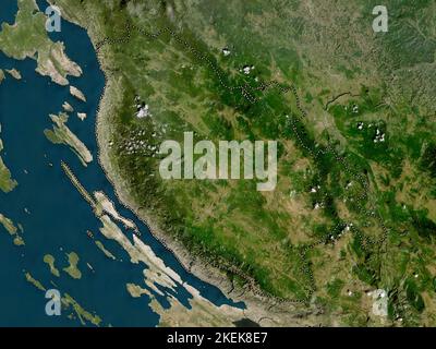 Licko-Senjska, county of Croatia. Low resolution satellite map Stock Photo