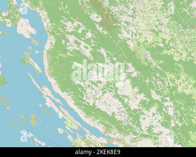 Licko-Senjska, county of Croatia. Open Street Map Stock Photo