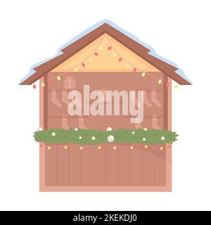 Christmas shop display semi flat color vector object Stock Vector