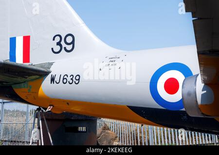 English Electric Canberra TT18: WJ639 with RAF roundel at North East Land Sea & Air Museum sunderland uk Stock Photo