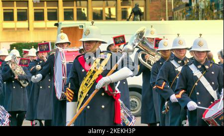 Glasgow, Scotland, UK 13th November, 2022. Armistice Sunday scenes in george square as the cenotaph saw the various services present in front of a huge crowd. Credit Gerard Ferry/Alamy Live News Stock Photo