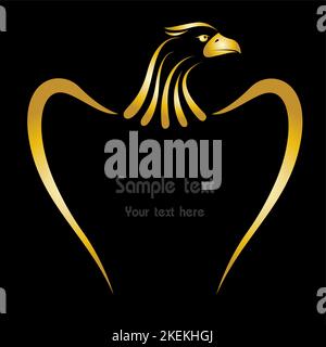 Vector image of an eagle on black background. Easy editable layered vector illustration. Animals. Stock Vector