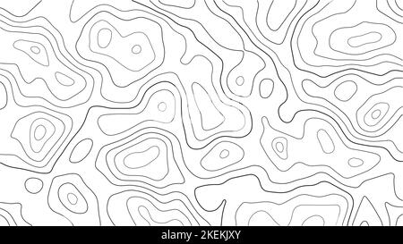 Abstract topographic contour line pattern solid background vector map. Stock Vector