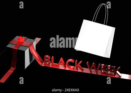 Black Friday banner with Black week text Stock Photo