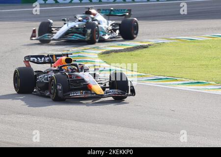 Sao Paulo, Brazil . 11th Nov, 2022. SAO PAULO, Brazil, 12. November 2022; #1, Max VERSTAPPEN, NDL, Oracle Red Bull Racing RB18 Honda during the GP DO BRASIL DE FORMULA 1, Autodromo de Interlagos - F1 GP BRAZIL 2022 - Formel 1 Grand Prix Brasilien - Formula One, Formel 1, Formule 1 - fee liable image - Photo Credit: © Cristiano Andujar/ATP images Credit: SPP Sport Press Photo. /Alamy Live News Stock Photo