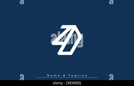 Alphabet letters Initials Monogram logo ZD , DZ Stock Vector