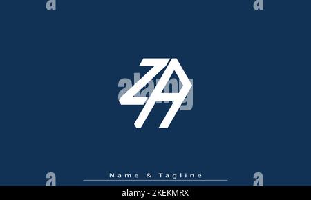 Alphabet letters Initials Monogram logo ZA , AZ Stock Vector