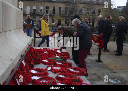 Newcastle upon Tyne, UK. 13 November, 2022. Remembrance Sunday, Veterans, Troops, Band of Royal Regiment Fusiliers take part in Remembrance Sunday Parade & Wreath laying at War Memorial Old Eldon Square, Newcastle upon Tyne, UK, November 13th, 2022, Credit: Credit: DEW/Alamy Live News Credit: DEW/Alamy Live News Stock Photo