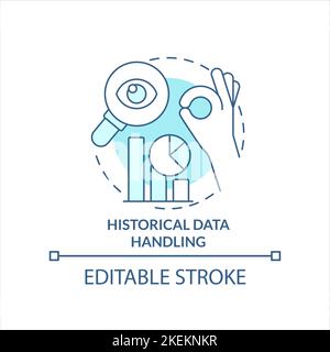 Historical data handling turquoise concept icon Stock Vector
