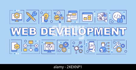 Web development word concepts blue banner Stock Vector