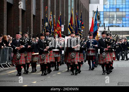 Newcastle, UK. 13th Nov 2022. 13/11/2022 Remembrance Sunday Parade, Newcastle, England Stock Photo