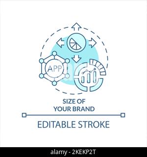 Size of your brand turquoise concept icon Stock Vector