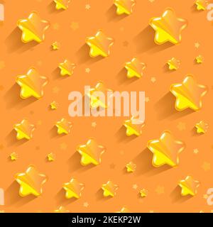 Seamless colorful gummy stars jelly candies background. Sweets vector pattern. Stock Vector