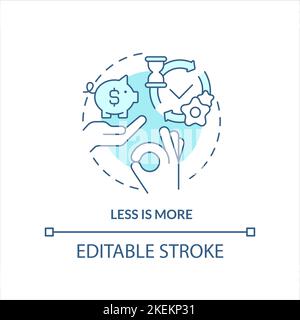 Less is more turquoise concept icon Stock Vector