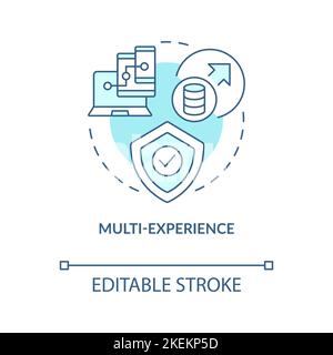 Multi experience turquoise concept icon Stock Vector