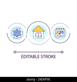 Informal education program loop concept icon Stock Vector