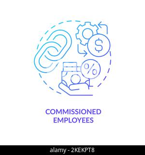 Commissioned employees blue gradient concept icon Stock Vector