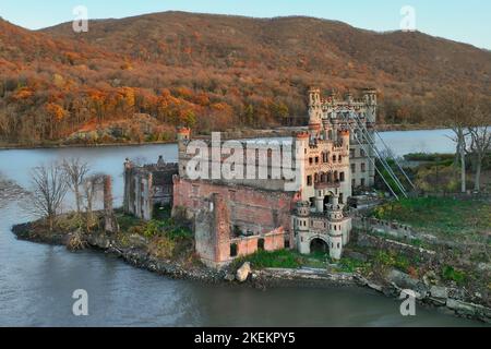 Bannerman Castle Armory on Pollepel Island in the Hudson River, New York. Stock Photo