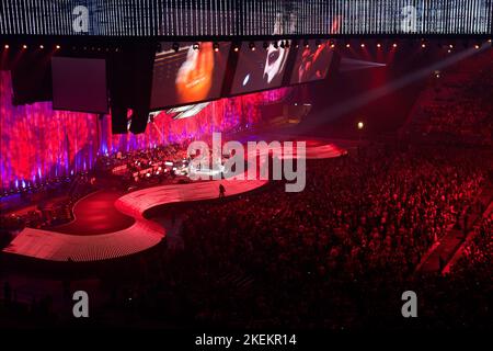 Sting in concert in Het Gelredome Arnhem Holland at the Symphonica in Rosso. 2010. vvbvanbree fotografie. Stock Photo