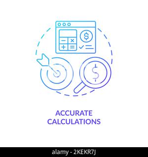 Accurate calculations blue gradient concept icon Stock Vector